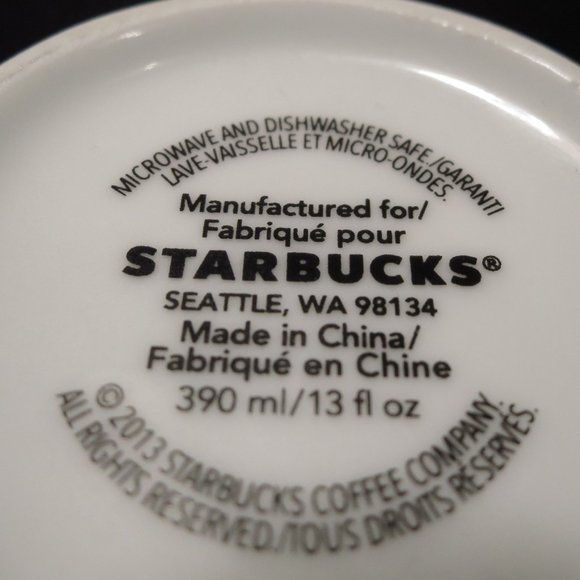 Starbucks x2 Tall Collector Coffee Tea Mugs 13 oz 2013 - Picture 7 of 7
